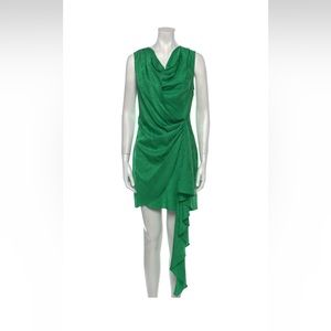 Ronny Kobo Green Silk Mini Dress